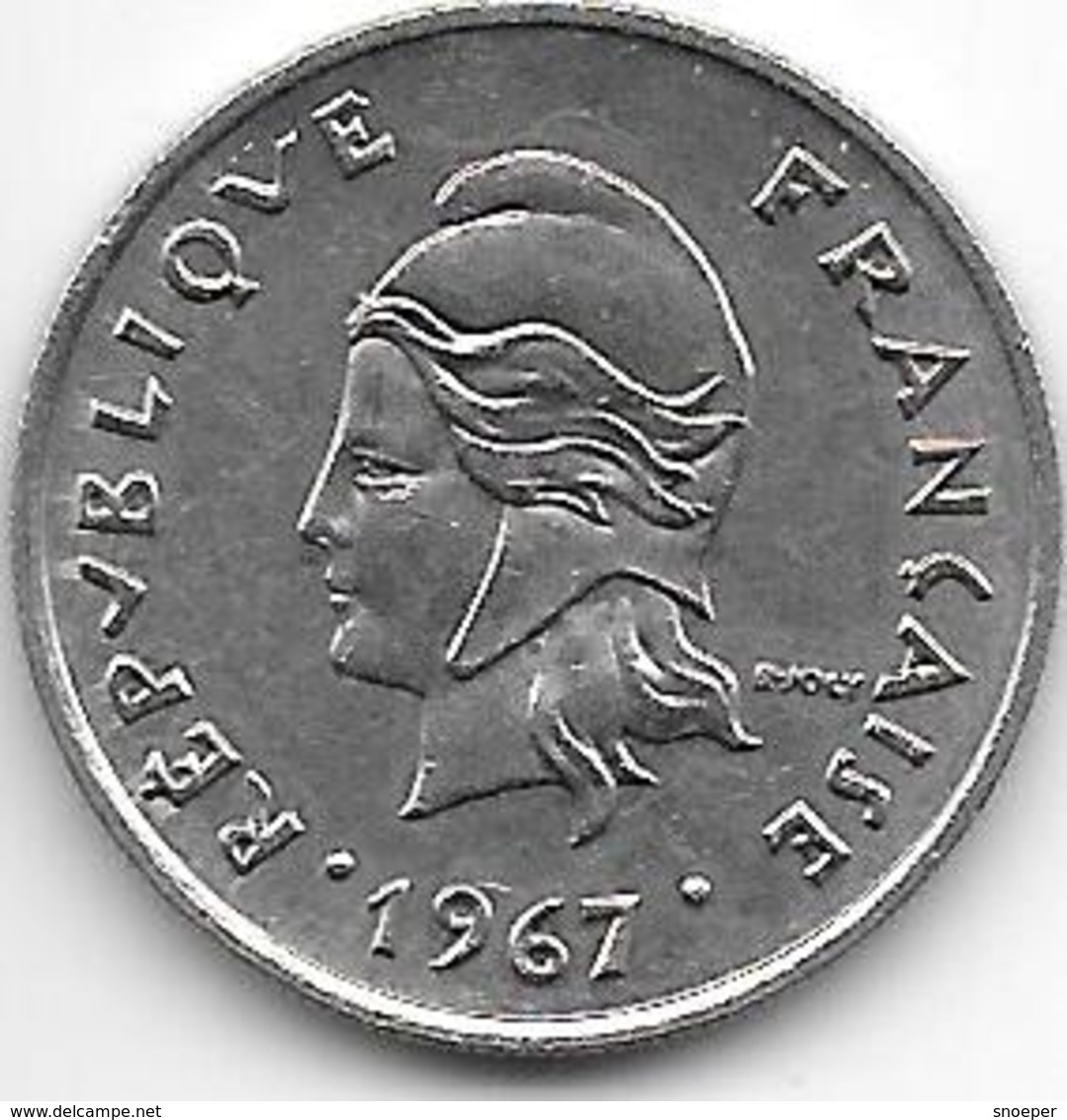 *new Caledonia 10 Francs 1967  Km 5  Unc - Nouvelle-Calédonie