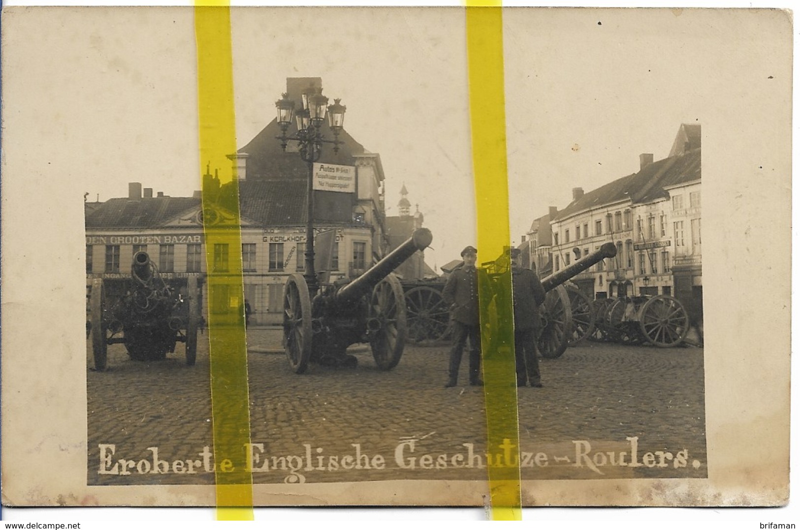 BELGIQUE FLANDRE ROULERS ROESELARE ARTILLERIE CANON CARTE PHOTO ALLEMANDE MILITARIA 1914 1918 WW1 WK1 - Roeselare