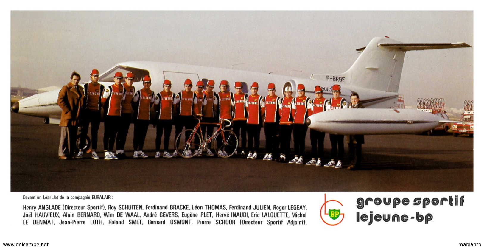 CARTE CYCLISME GROUPE TEAM LEJEUNE BP 1976 FORMAT 10,5 X 22 - Cyclisme