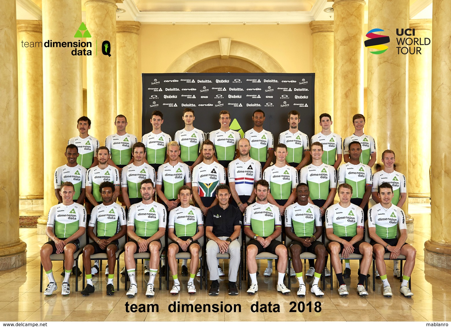 CARTE CYCLISME GROUPE TEAM DIMENSION DATA 2018 ¡¡ RARE !! - Cyclisme