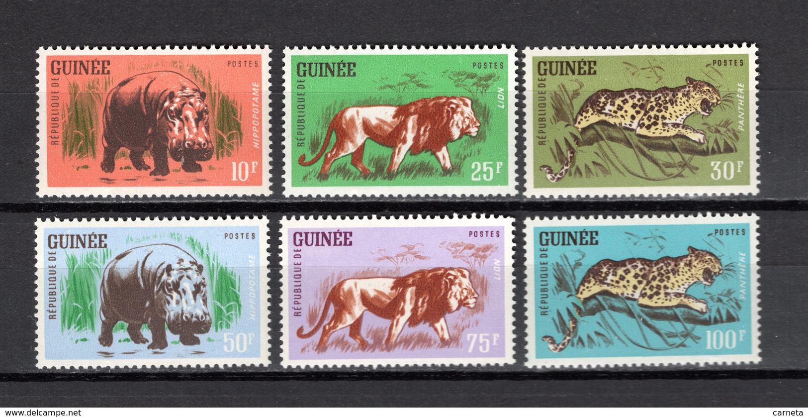 GUINEE N° 105 à 110  NEUFS SANS CHARNIERE COTE 9.00€  ANIMAUX - Guinée (1958-...)