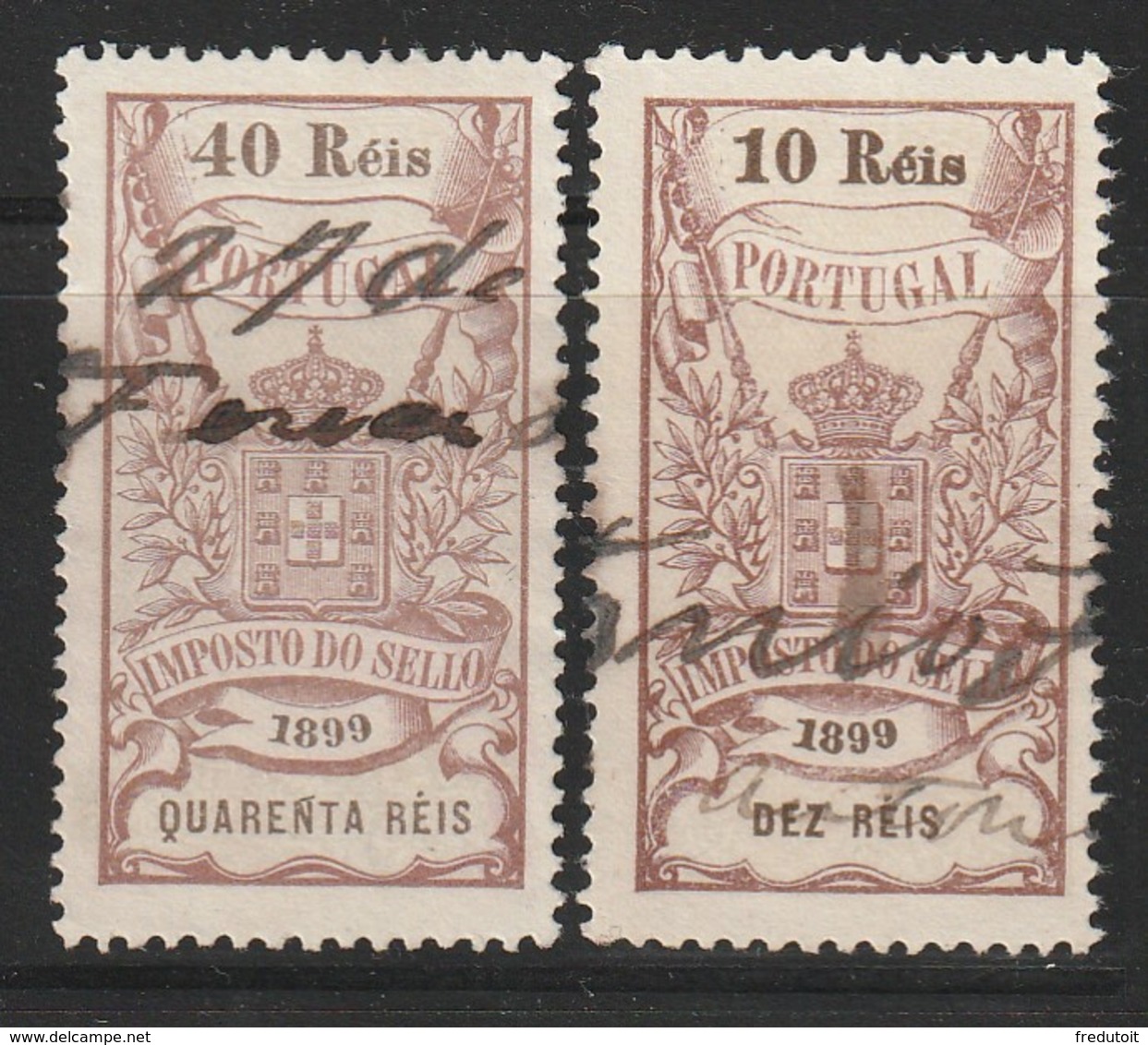 PORTUGAL - 2 Timbres FISCAUX - 1899 - - Gebraucht