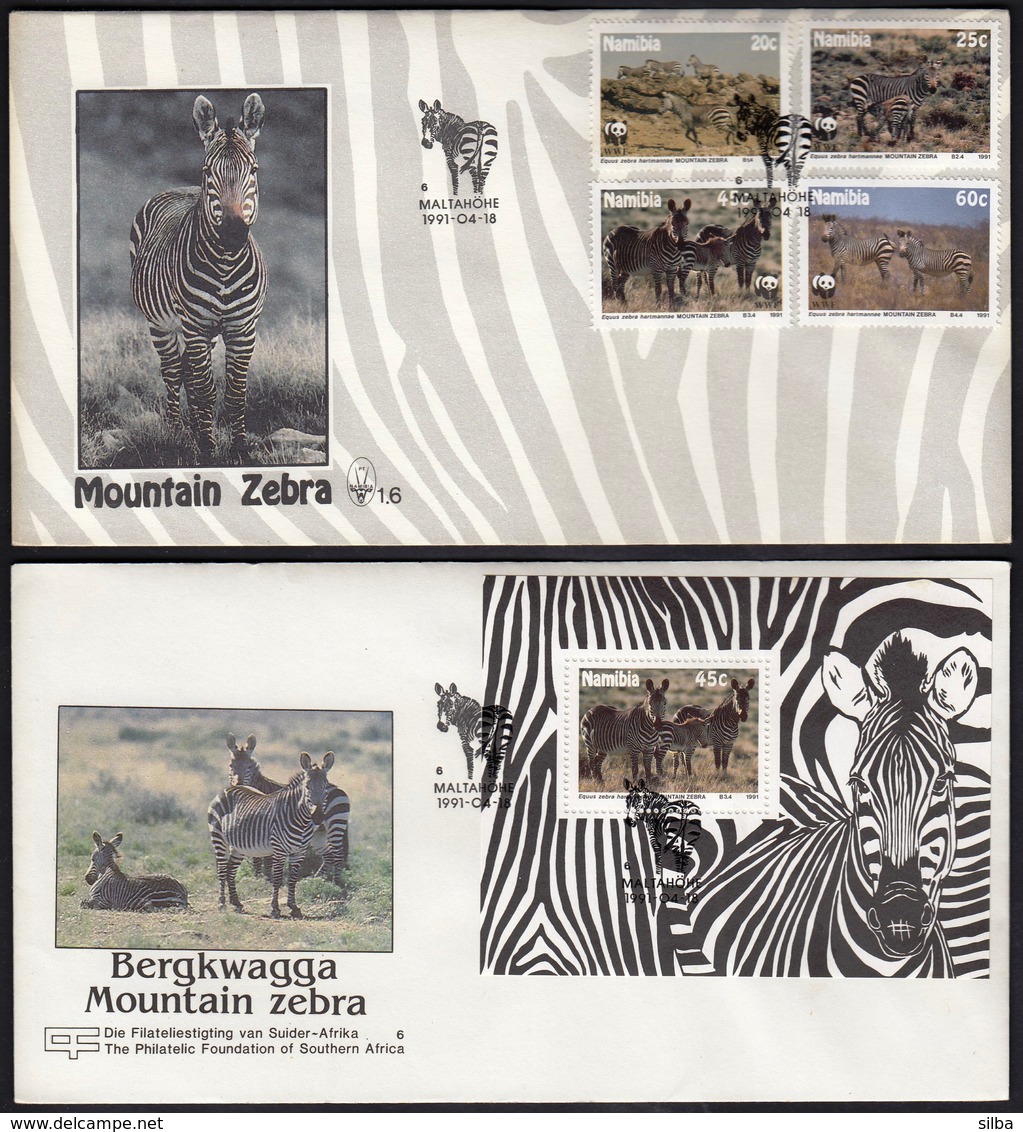 Namibia Maltahohe 1991 / Mountain Zebra, Animals / FDC - Namibie (1990- ...)