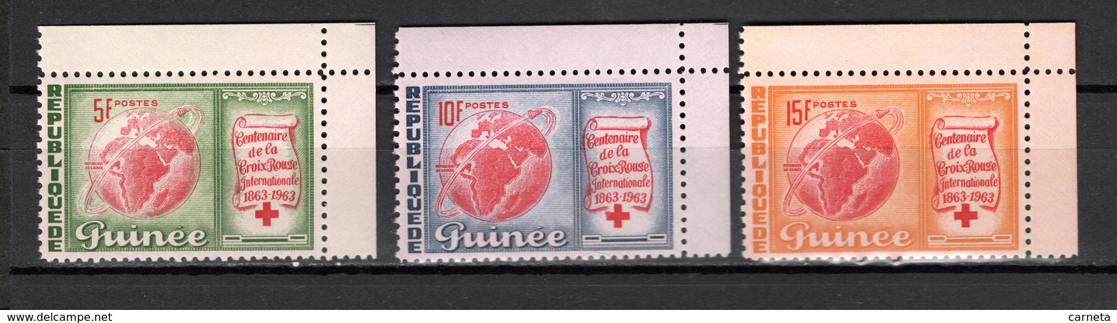 GUINEE N° 168 à 170  NEUFS SANS CHARNIERE COTE 1.20€  CROIX ROUGE - Guinée (1958-...)