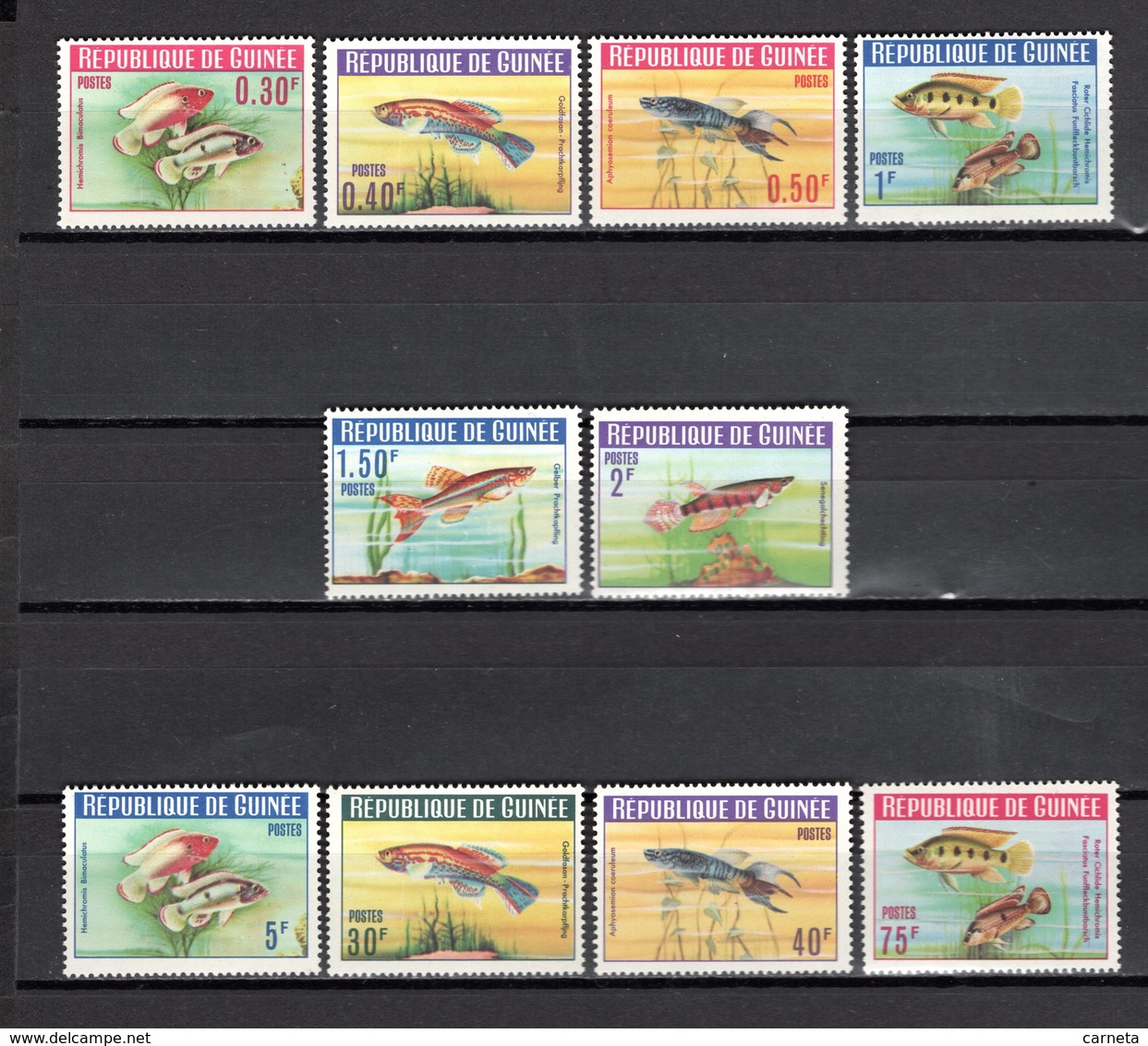 GUINEE N° 177 à 186  NEUFS SANS CHARNIERE COTE 8.00€  POISSON  ANIMAUX - Guinea (1958-...)