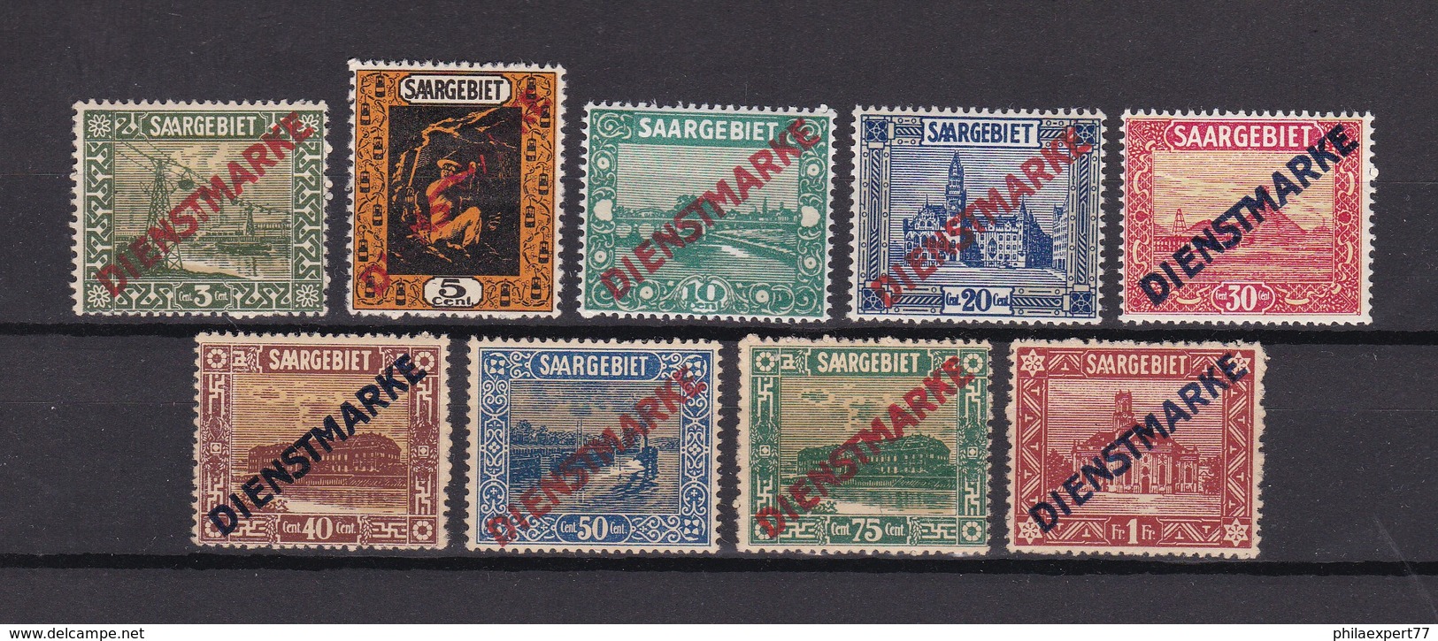 Sargebiet -  1922 - Michel Dienst 1I/3I+5I+7I/11I - Ungebraucht Mit Falz - 50 Euro - Sonstige & Ohne Zuordnung