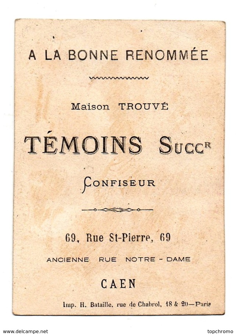 CHROMO Maison Trouvé Témoins Confiseur Caen Bataille Lettre De L'alphabet U Usurier Enfant - Autres & Non Classés