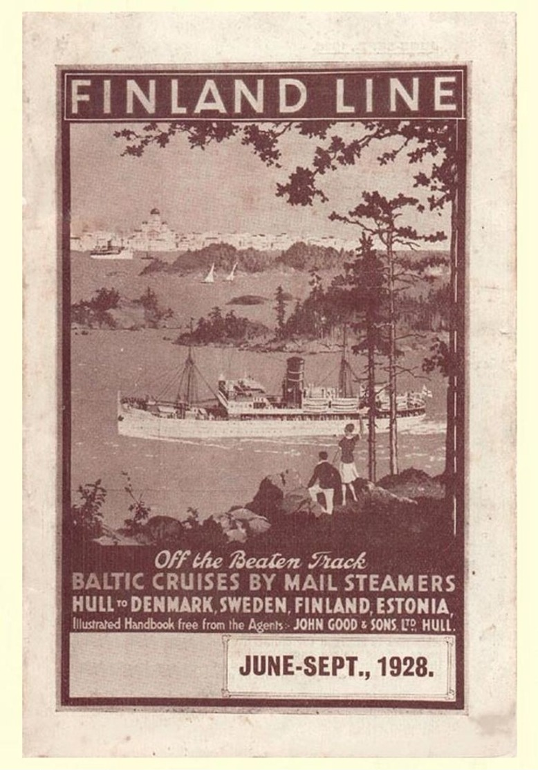 Navigation Postcard Finland Line 1928 - Reproduction - Pubblicitari