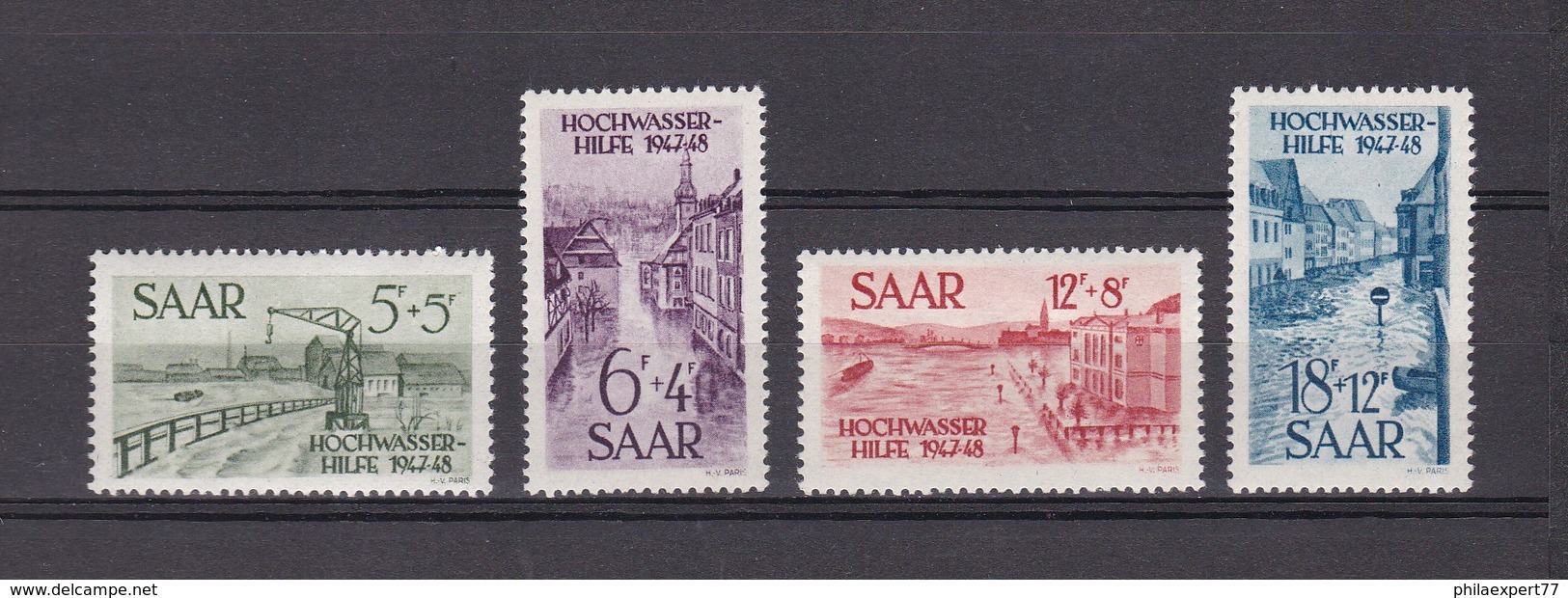 Saarland -  1948 - Michel  255/258 - Ungebraucht Mit Falz - Sonstige & Ohne Zuordnung