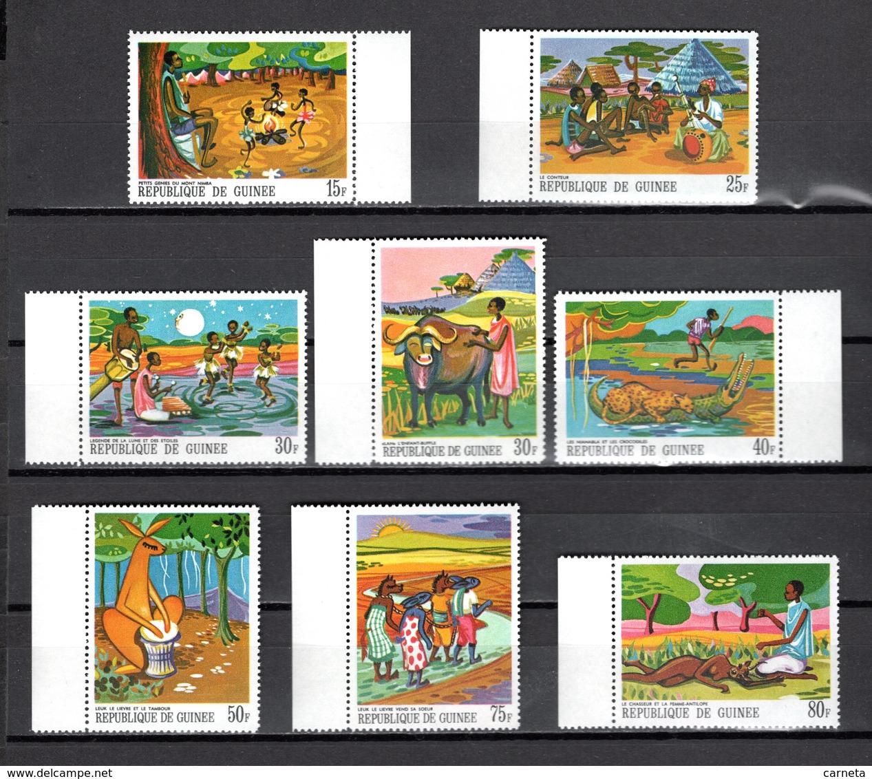 GUINEE N° 355 à 362   NEUFS SANS CHARNIERE COTE 5.00€ CONTES ET LEGENDES AFRICAINES  ANIMAUX - Guinea (1958-...)