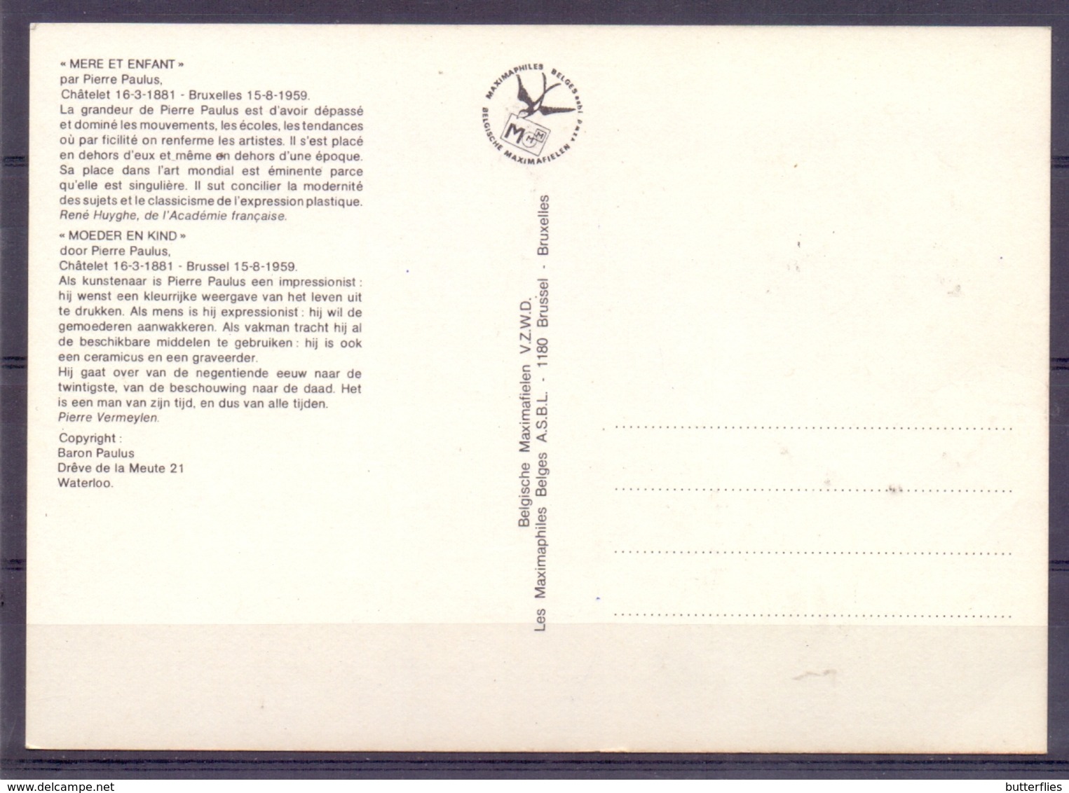 Henegouwen - Stempel Chatelet 11-9-1982 - Moeder En Kind - Châtelet