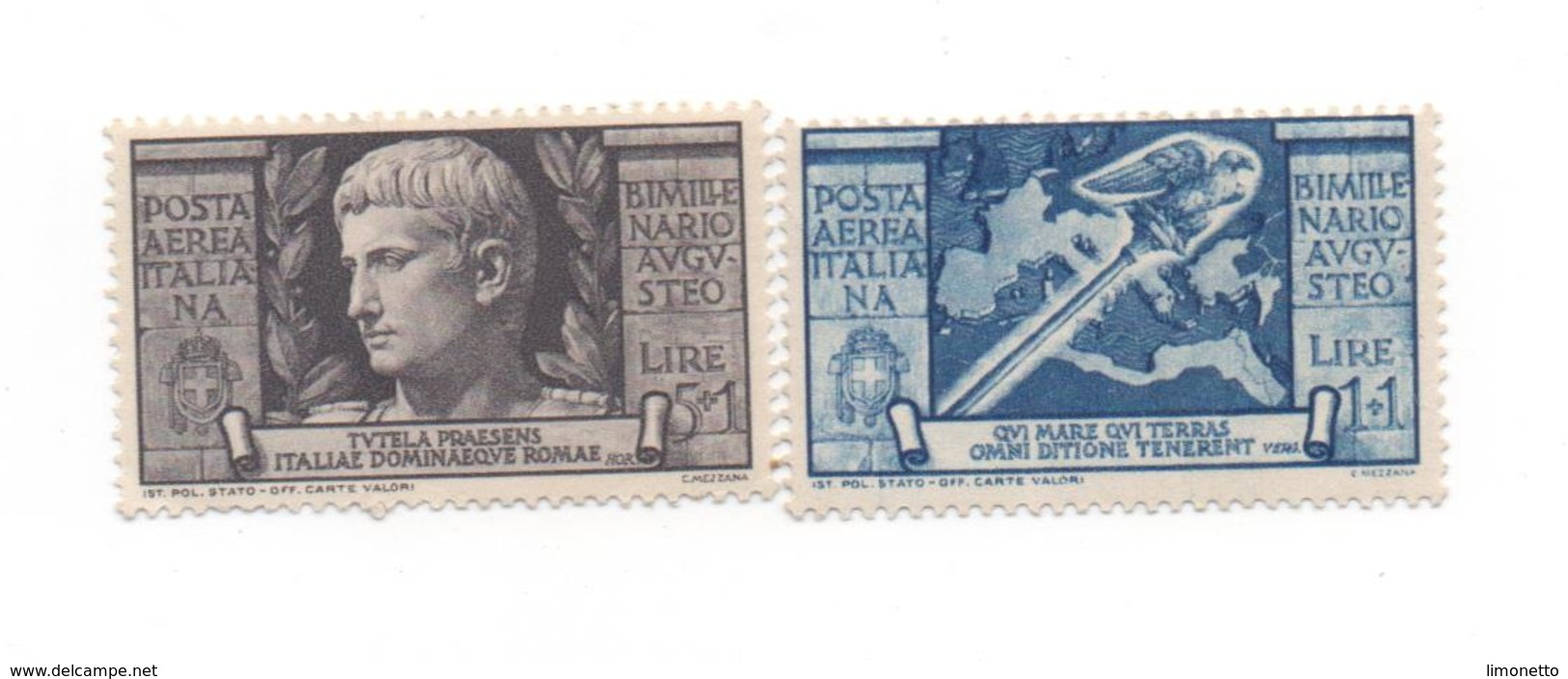 Italie  P.A - 1937 -N+ Empereur Auguste -  2 Timbres ( 1 Et 5 Lires ) Yvert N°10-106 -   Voir Scans - Neufs