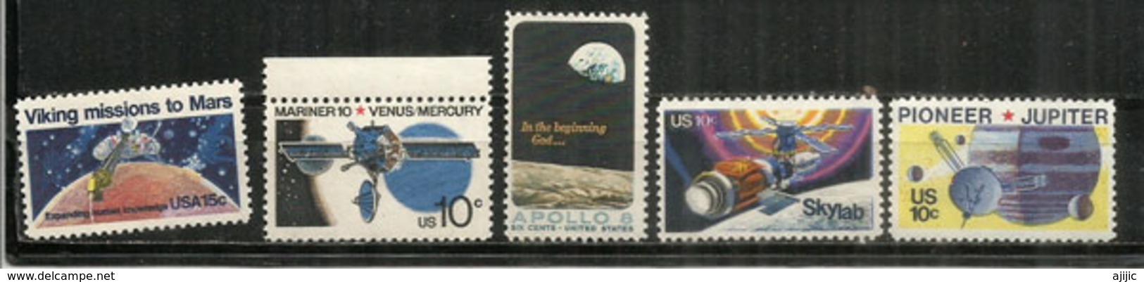 USA.Mission To Mars 1976,Skylab 1973,Mission Vers Jupiter 1975,etc.5 Timbres Neufs ** - North  America