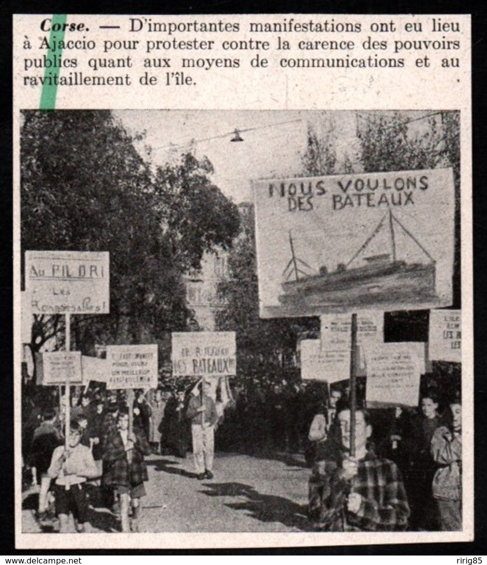 1946  --  CORSE AJACCIO  MANIFESTATION    3Q146 - Non Classés