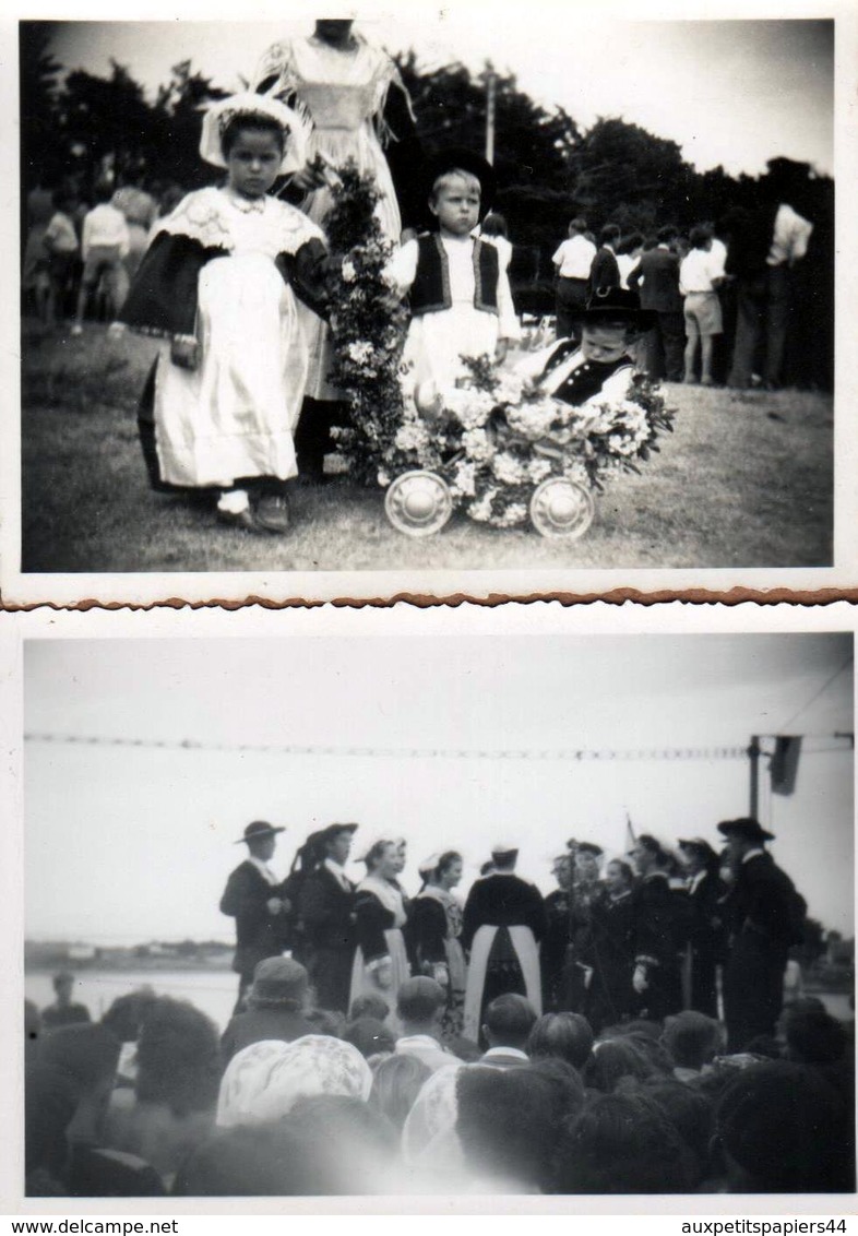 2 Photos Originales Fest-noz, Costumes Bretons Et Traditions Pour Enfants Au Landau & Danseurs Folklorique - Personnes Anonymes