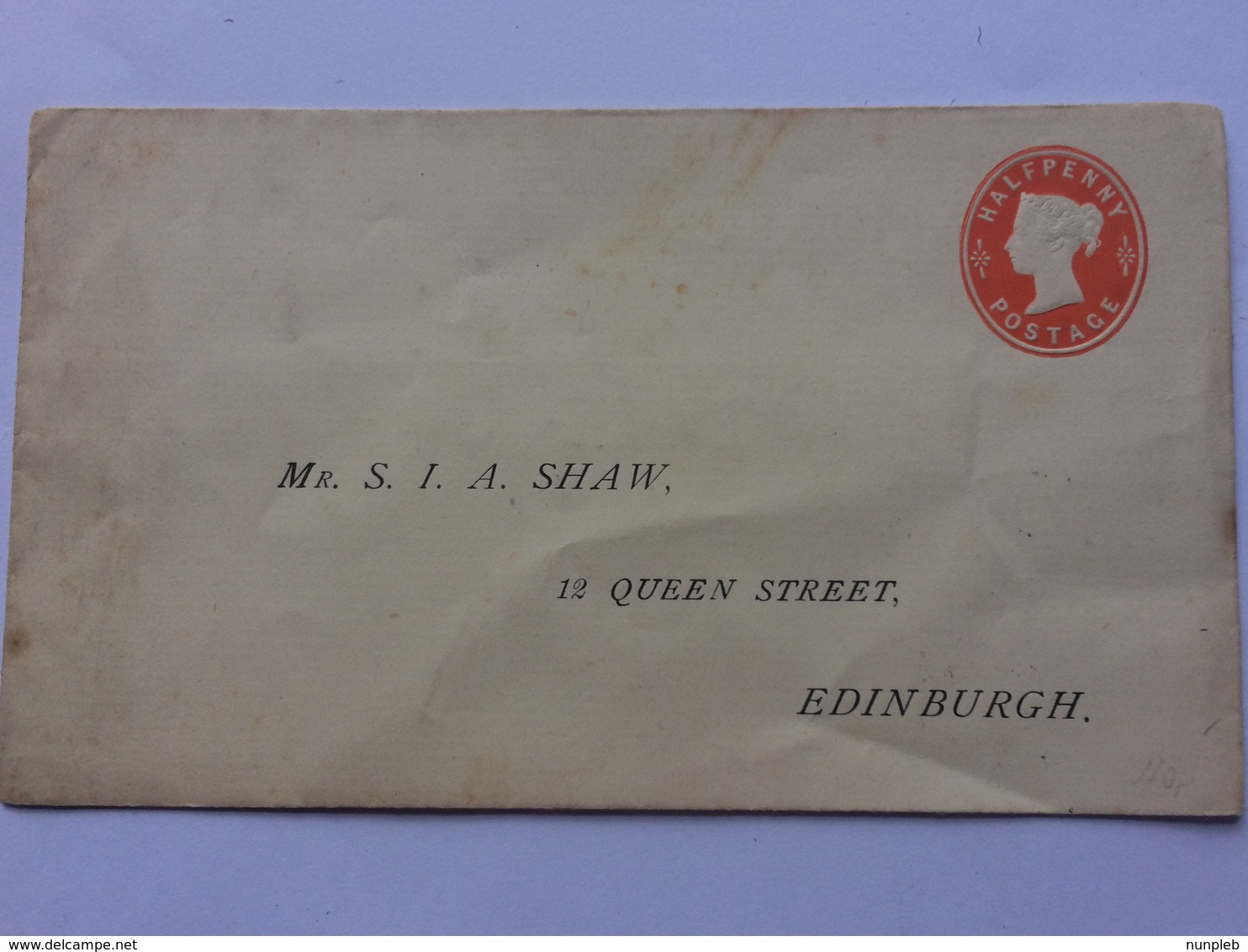 GB - Victoria Pre-paid Cover Addressed To Edinburgh But No Postmark - Covers & Documents