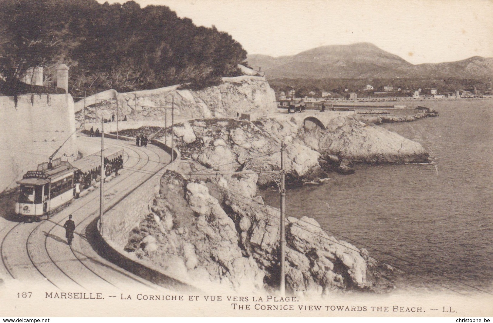 Marseille, La Corniche Et Vue Vers La Plage, Tram, Tramway (pk53482) - Sin Clasificación