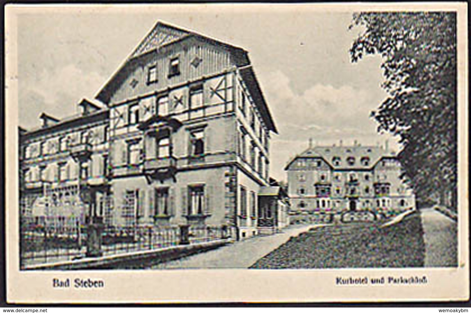 AK Bad Steben Karte Mit Kurhotel Und Parkschloss Vom 21.6.26 Nach Dresden - Bad Steben