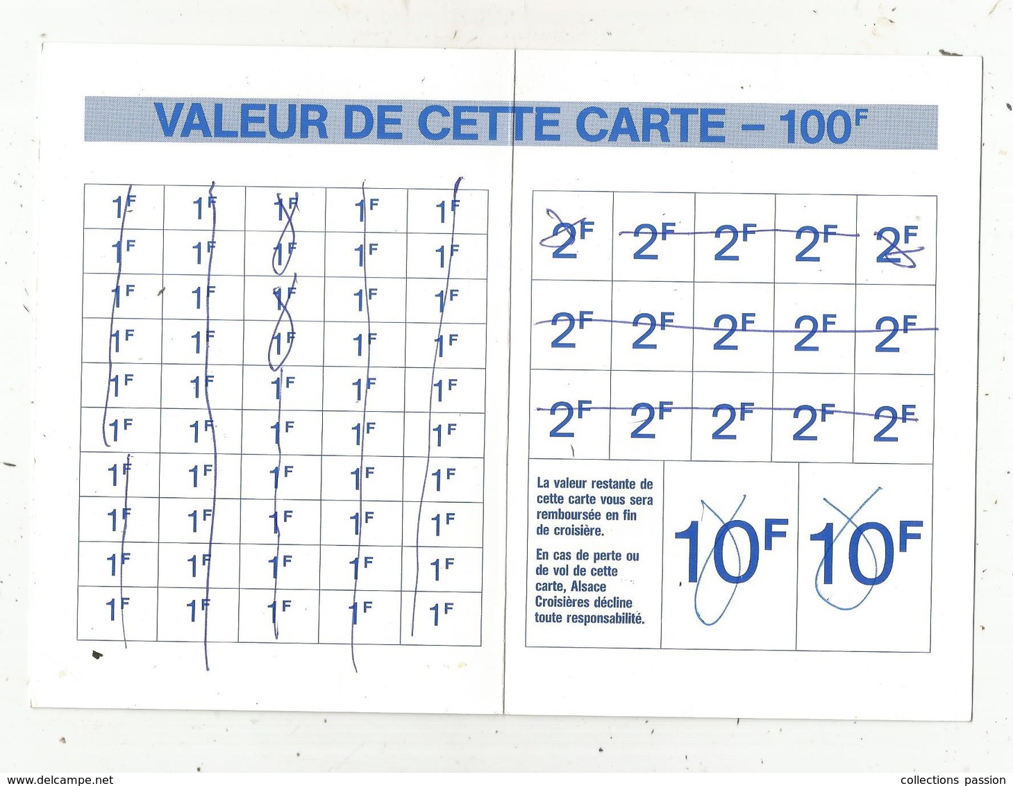 Carte De Bord Pour Consommation, Alsace Croisières ,le MS Général Kléber ,bateaux ,paquebot ,2 Scans ,4 Pages - Non Classés