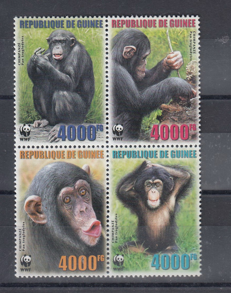 Guinea (BBK) Michel Cat.No. Mnh/** 4222/4225 Wwf Monkey - Guinee (1958-...)