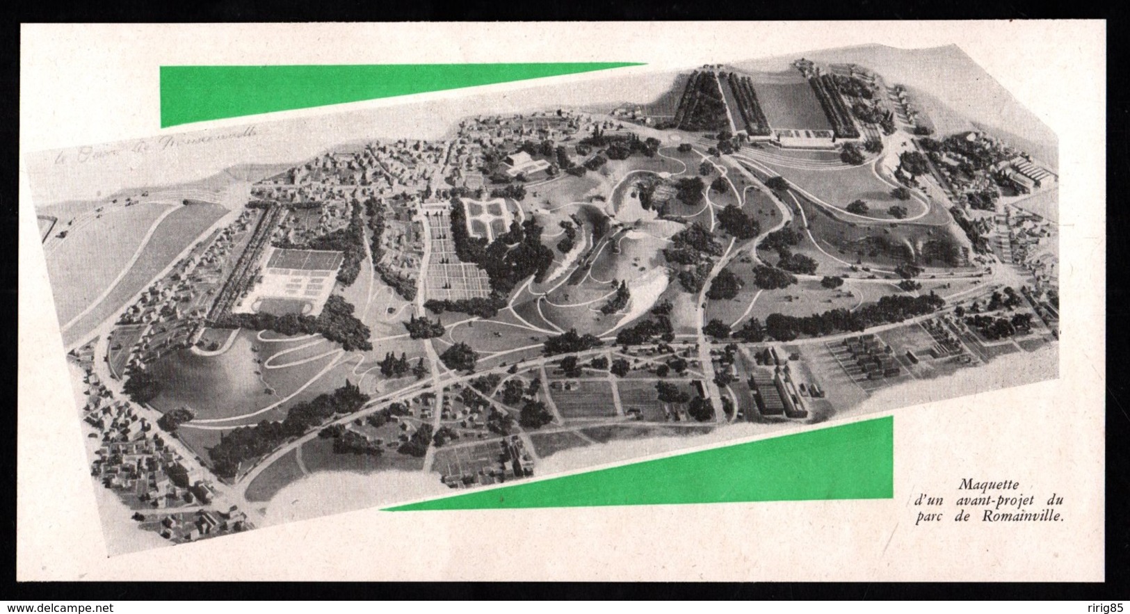 1946  --  MAQUETTE D UN AVANT PROJET DU PARC DE ROMAINVILLE  3Q159 - Non Classés