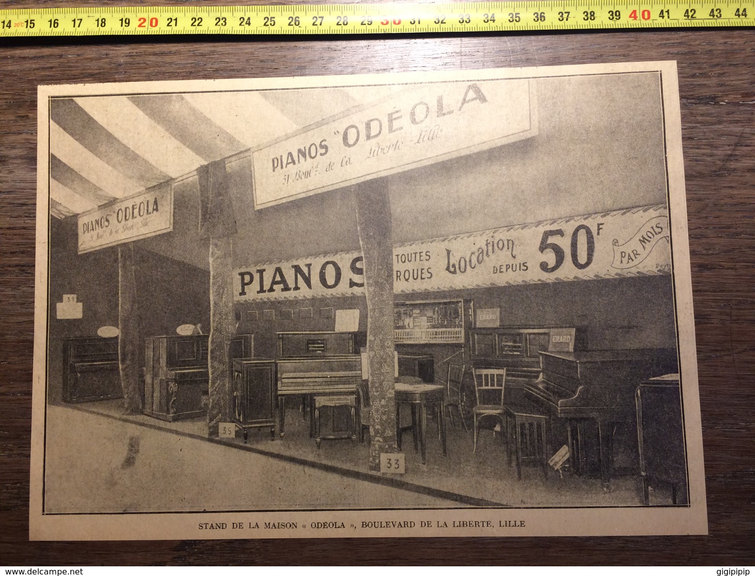 ANNEES 20/30 STAND DE LA MAISON ODEOLA PIANOS BOULEVARD DE LA LIBERTE LILLE - Collections