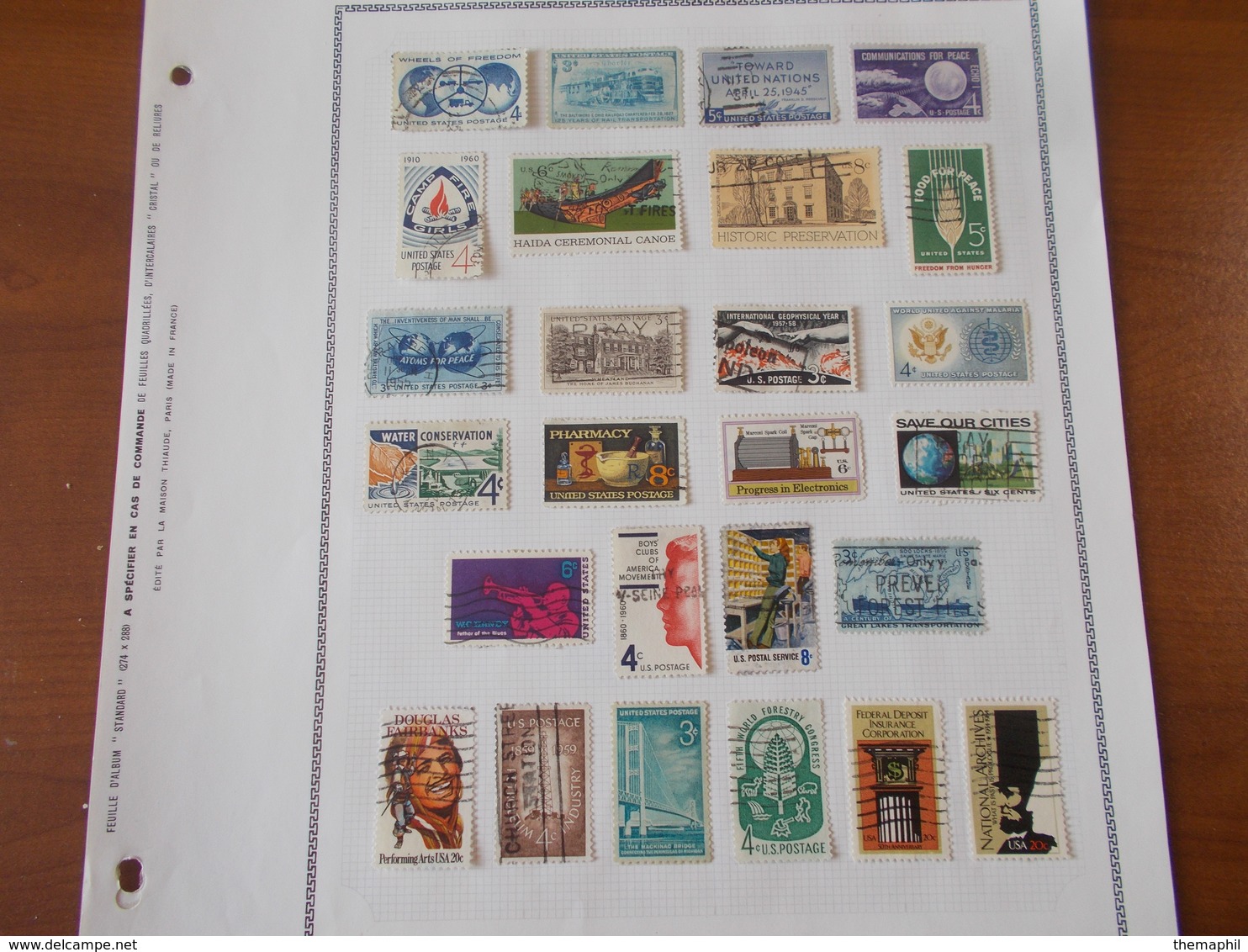 lot n° 637  ETATS-UNIS. sur page d'albums .. no paypal