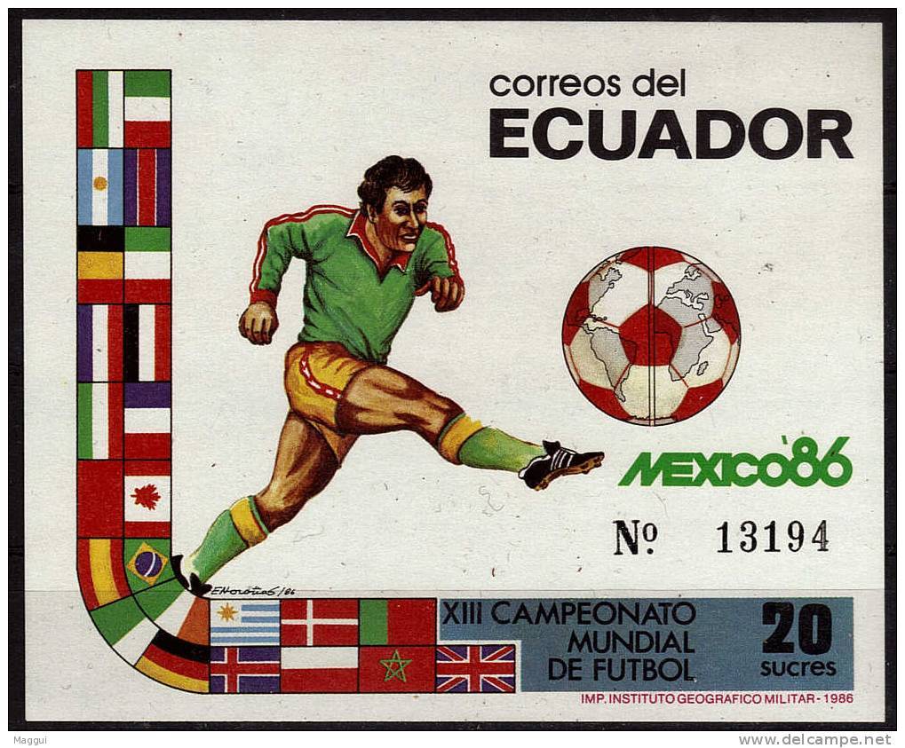 EQUATEUR  BF 74  * *   NON DENTELE  Cup 1986   Football  Soccer Fussball - 1986 – Mexique