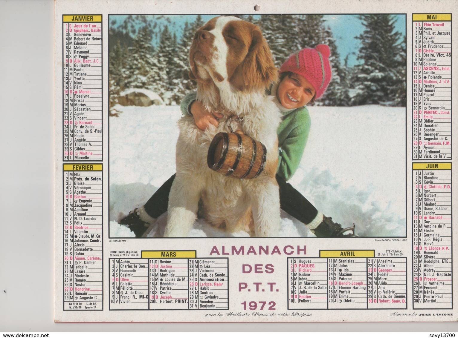 Almanach Des P.T.T. 1972 - Grand Format : 1971-80