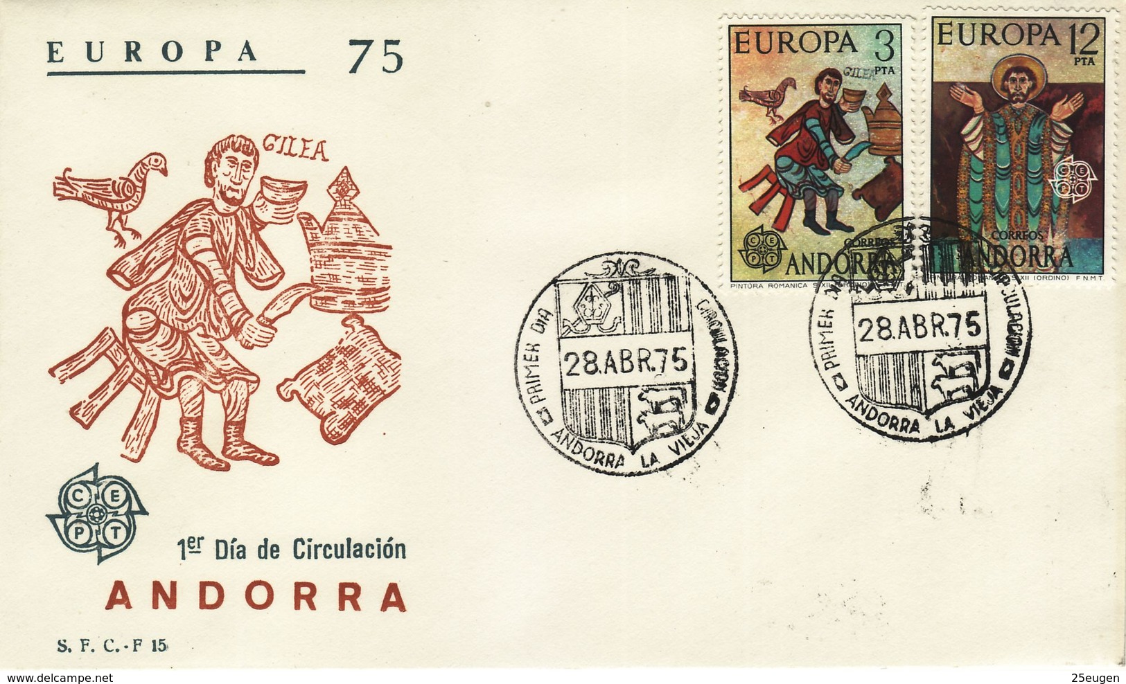 SPANISH  ANDORRA  1975 EUROPA CEPT FDC - 1975