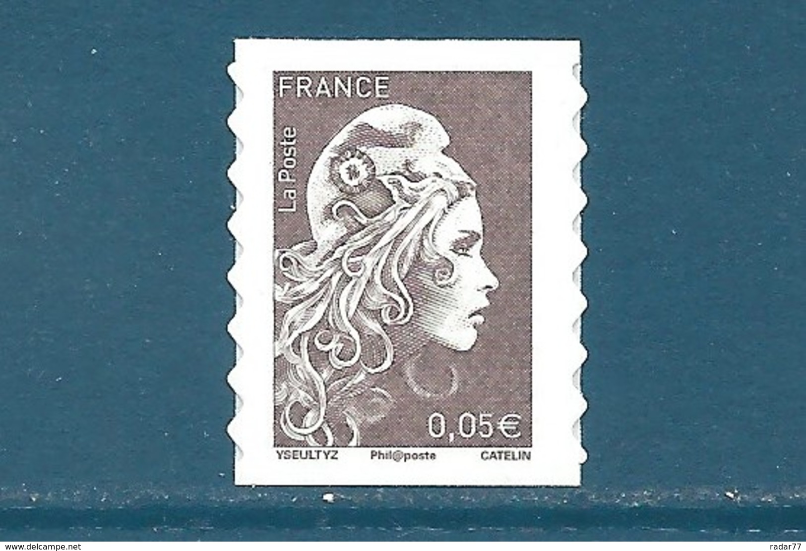 N°1595 Marianne D'Yseult 0,05€ Brun Foncé Autoadhésif Neuf** (issu De Feuille) - 2018-2023 Marianne L'Engagée