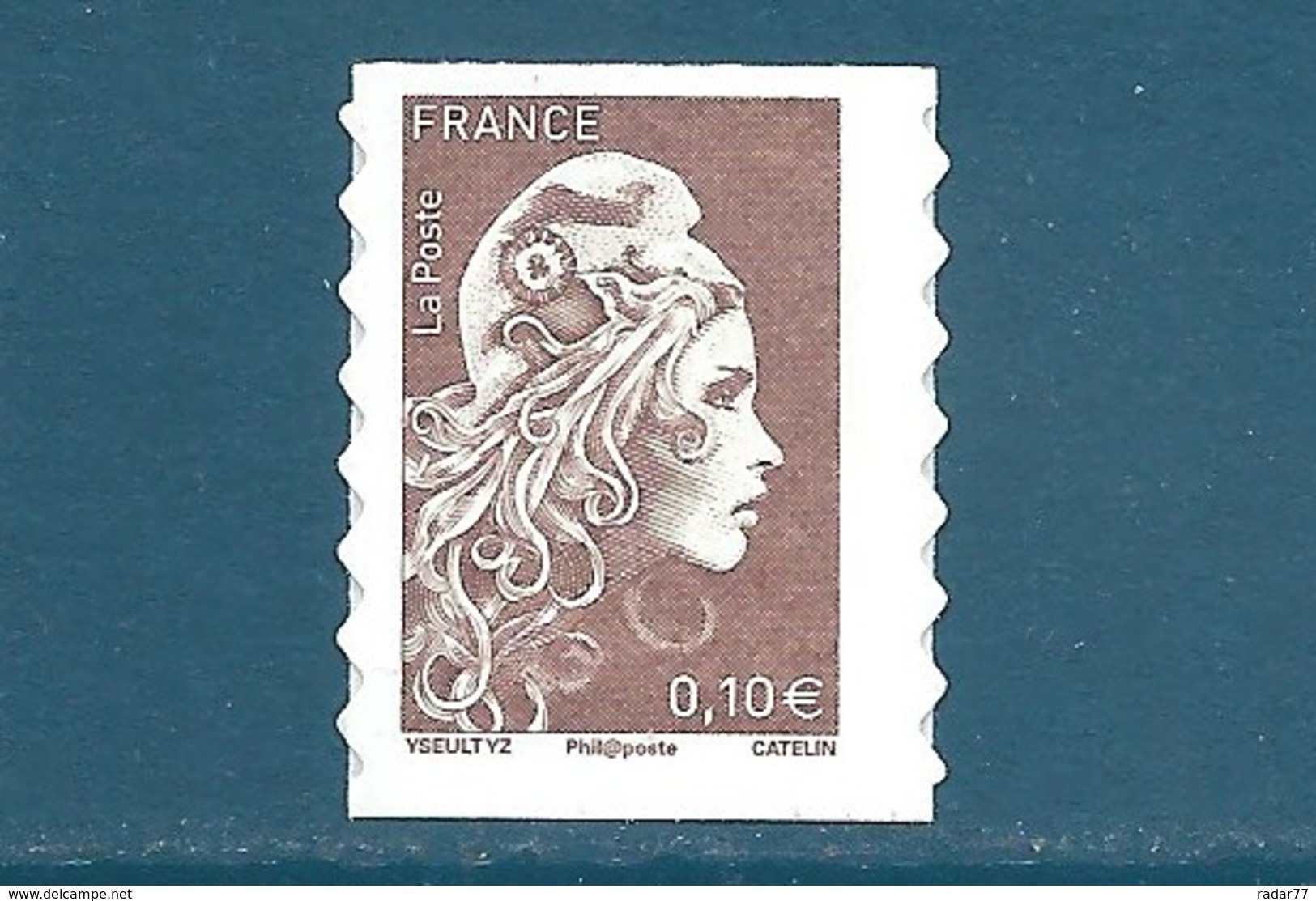 N°1596 Marianne D'Yseult 0,10€ Brun Clair Autoadhésif Neuf** (issu De Feuille) - 2018-2023 Marianne L'Engagée