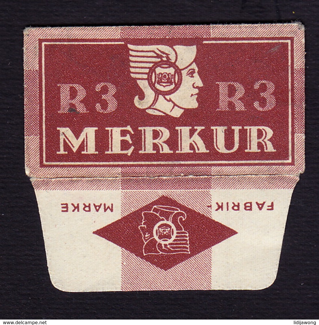 R3 MERKUR - Razor Blade Old Vintage WRAPPER (see Sales Conditions) - Rasierklingen