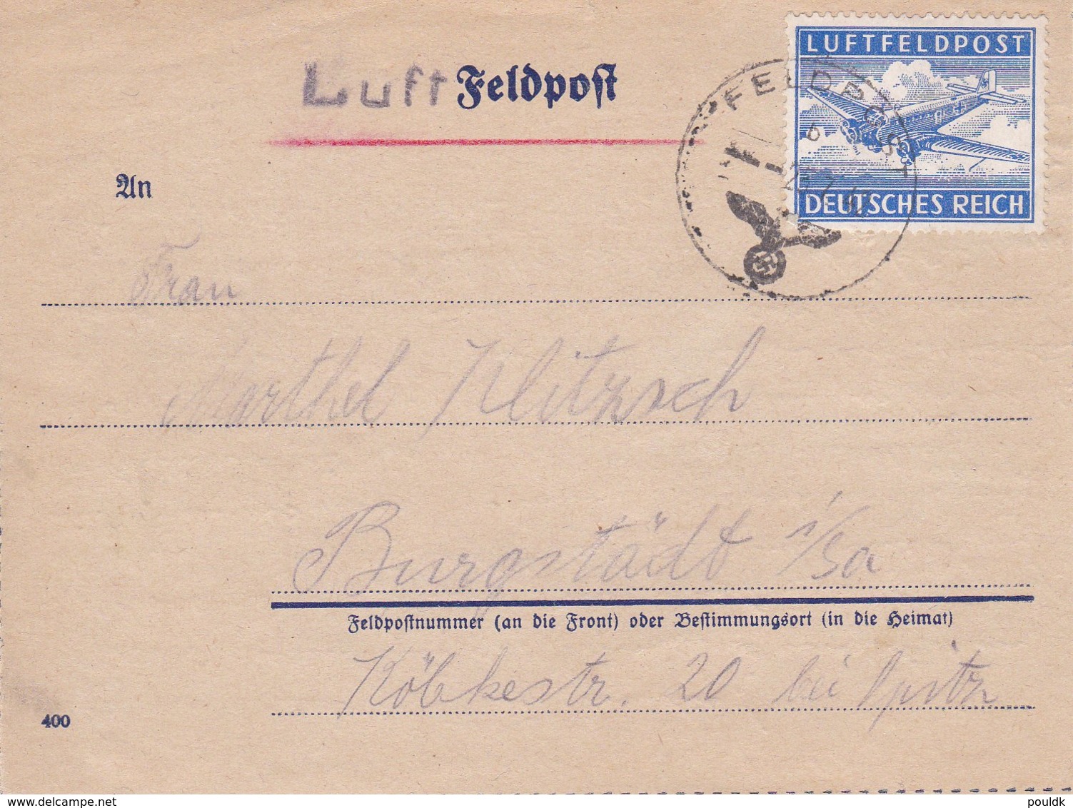 German Feldpost WW2: Airmail From Orel - Panzergrenadier-Regiment 52 (7./II) FP 25204C P/m 25.7.1942 - Letter Inside - Militaria