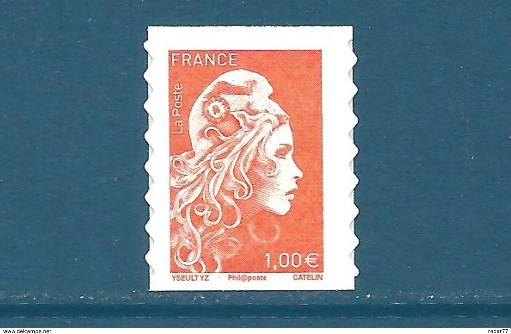 N°1600 Marianne D'Yseult 1,00€ Orange Autoadhésif Neuf** (issu De Feuille) - 2018-2023 Marianne L'Engagée