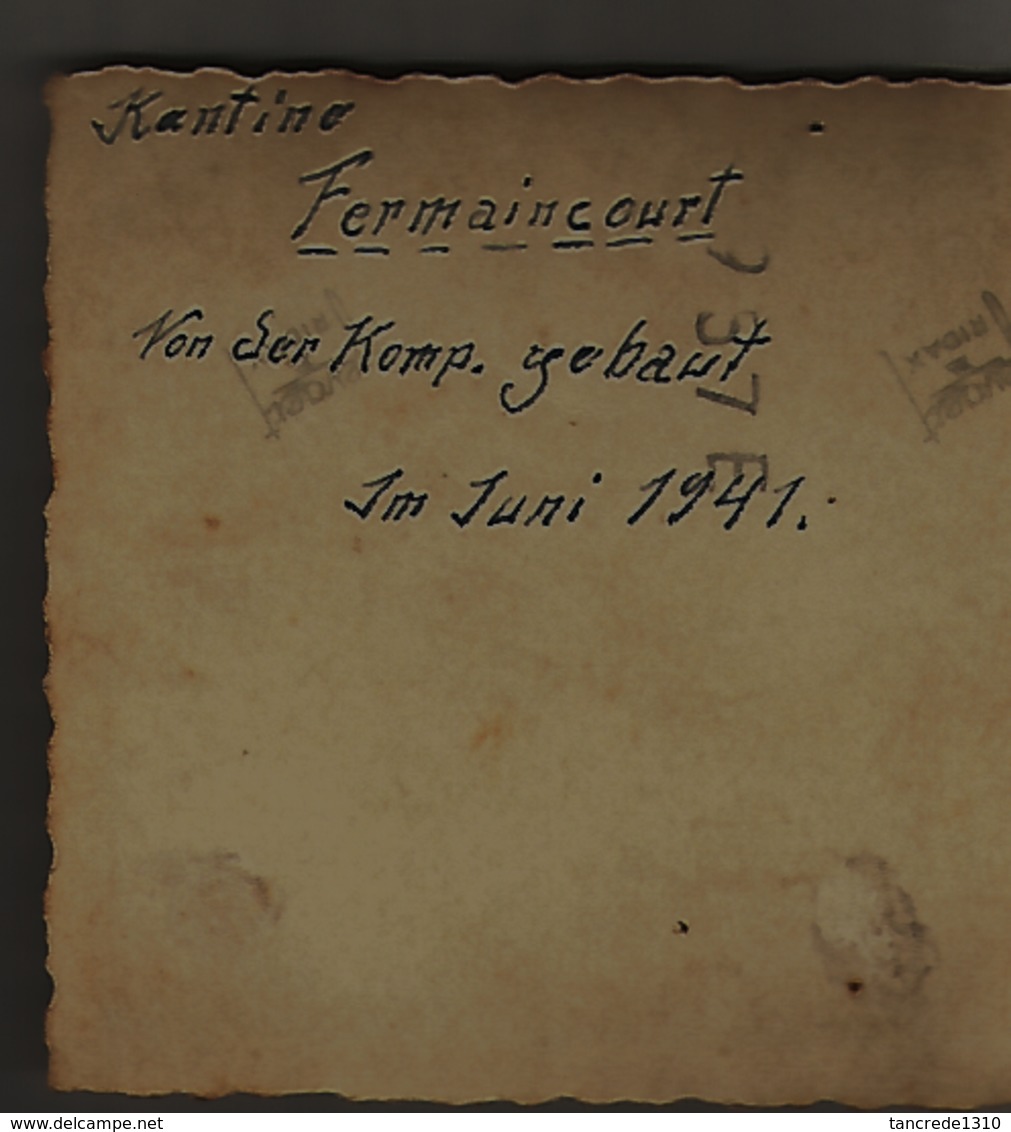 WW2 PHOTO ORIGINALE ALLEMANDE Cantine Construite En 1941 à FERMAINCOURT CHERIZY Près Anet Dreux EURE ET LOIR 28 - 1939-45