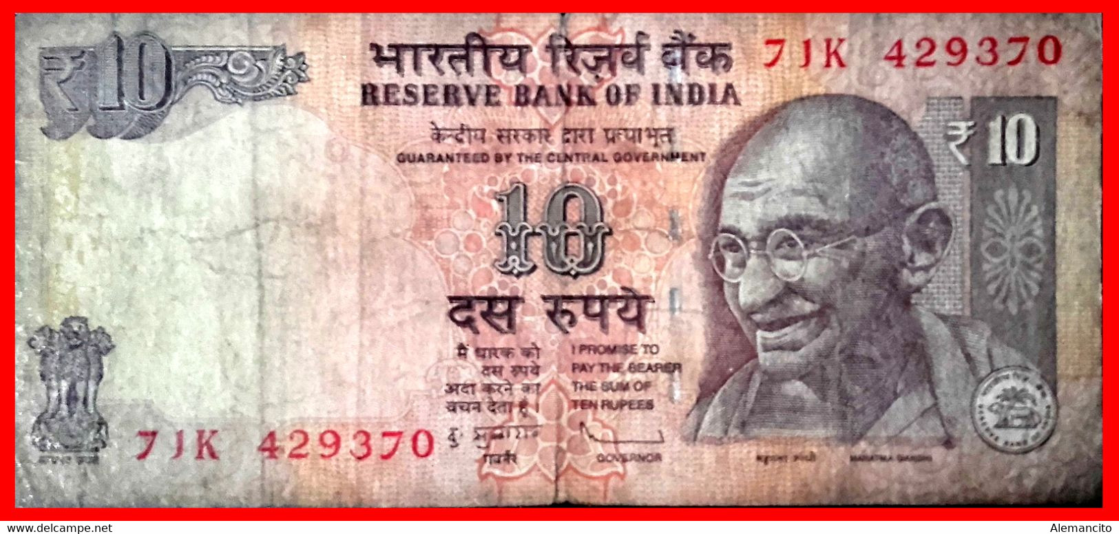 INDIA ---  4 BILLETES INDIA 10 RUPIAS MAHATMA GANDHI - India