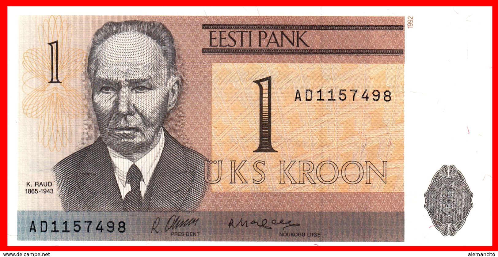 ESTONIA - BILLETE 1 UKS KROON - Estonia