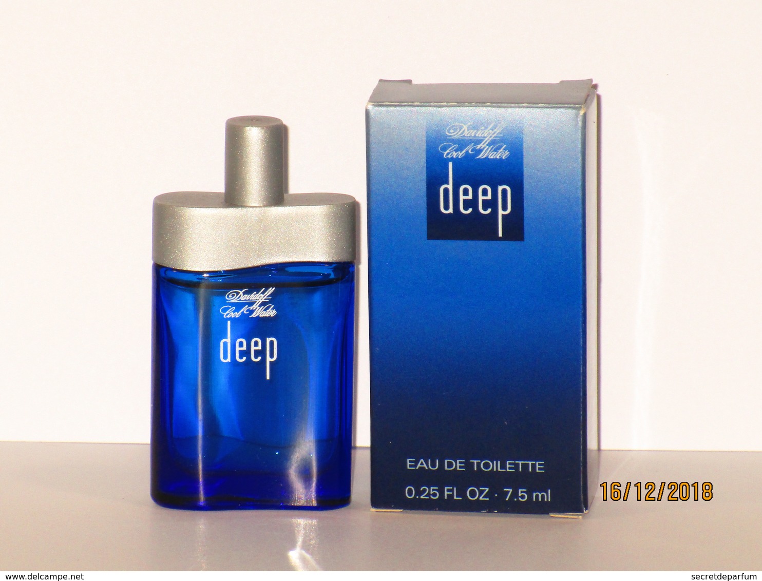 Miniatures De Parfum DAVIDOFF COOL WATER DEEP  Edt 7.5 Ml + Boite - Miniatures Men's Fragrances (in Box)