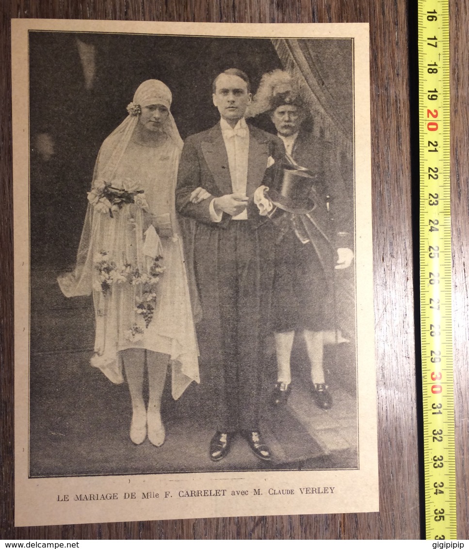 ANNEES 20/30 MARIAGE DE CARRELET CLAUDE VERLEY - Collections