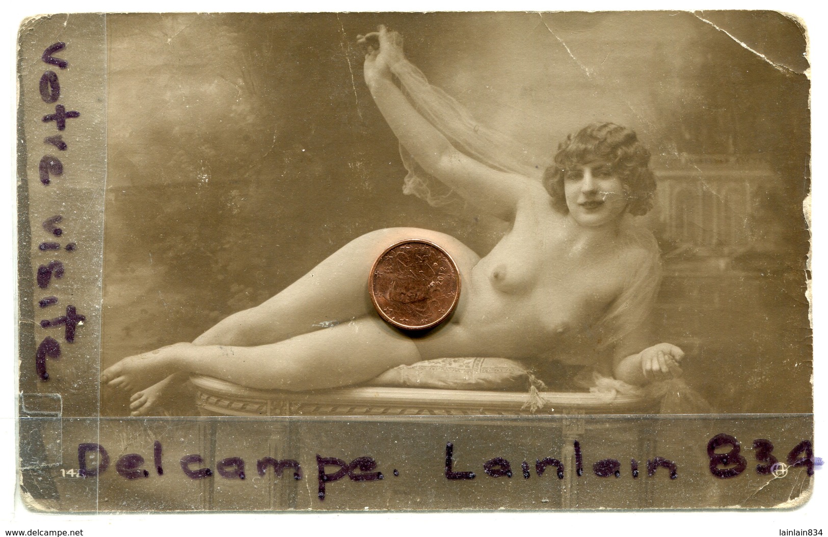 - Belle Femme Nue, Allongé,  Début Siècle Dernier, Pin Up, Artistique, CPA Ancienne, 1916, Scans.. - Pin-Ups