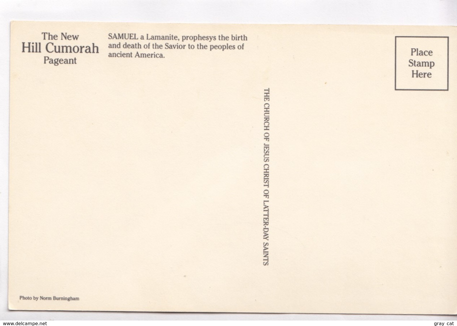 SAMUEL, A Lamanite, The New Hill Cumorah Pageant, Unused Postcard [22425] - Other & Unclassified