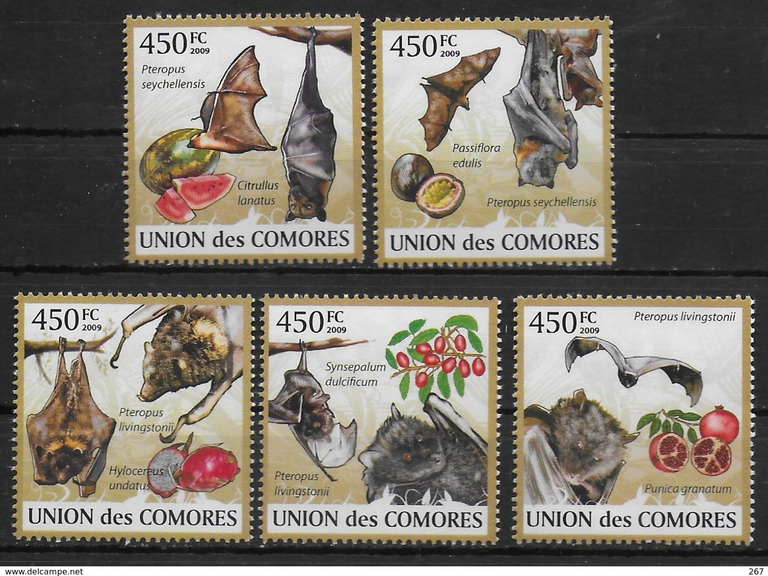 COMORES  N° 1646/50 * *  ( Cote 16e )  Chauve Souris Fruits - Chauve-souris