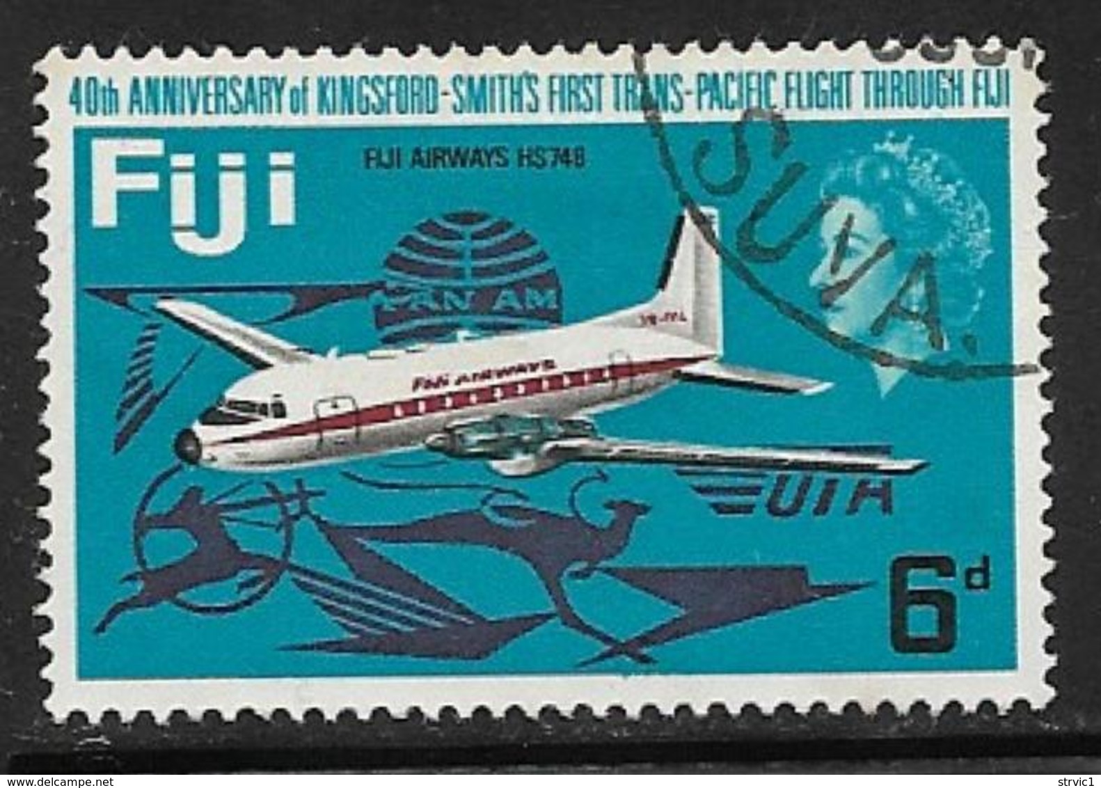 Fiji Scott # 237 Used Fiji Airways Plane, 1968 - Fiji (...-1970)