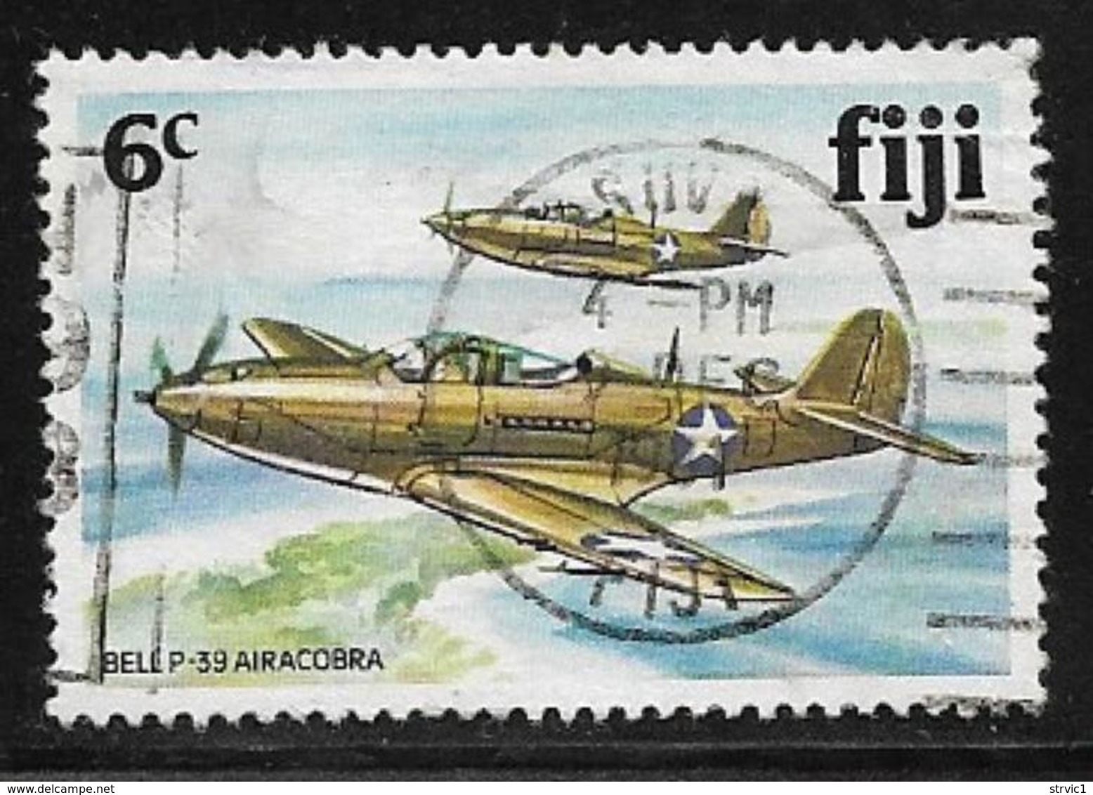 Fiji Scott # 454 Used P-39 Aircraft,1981 - Fiji (1970-...)