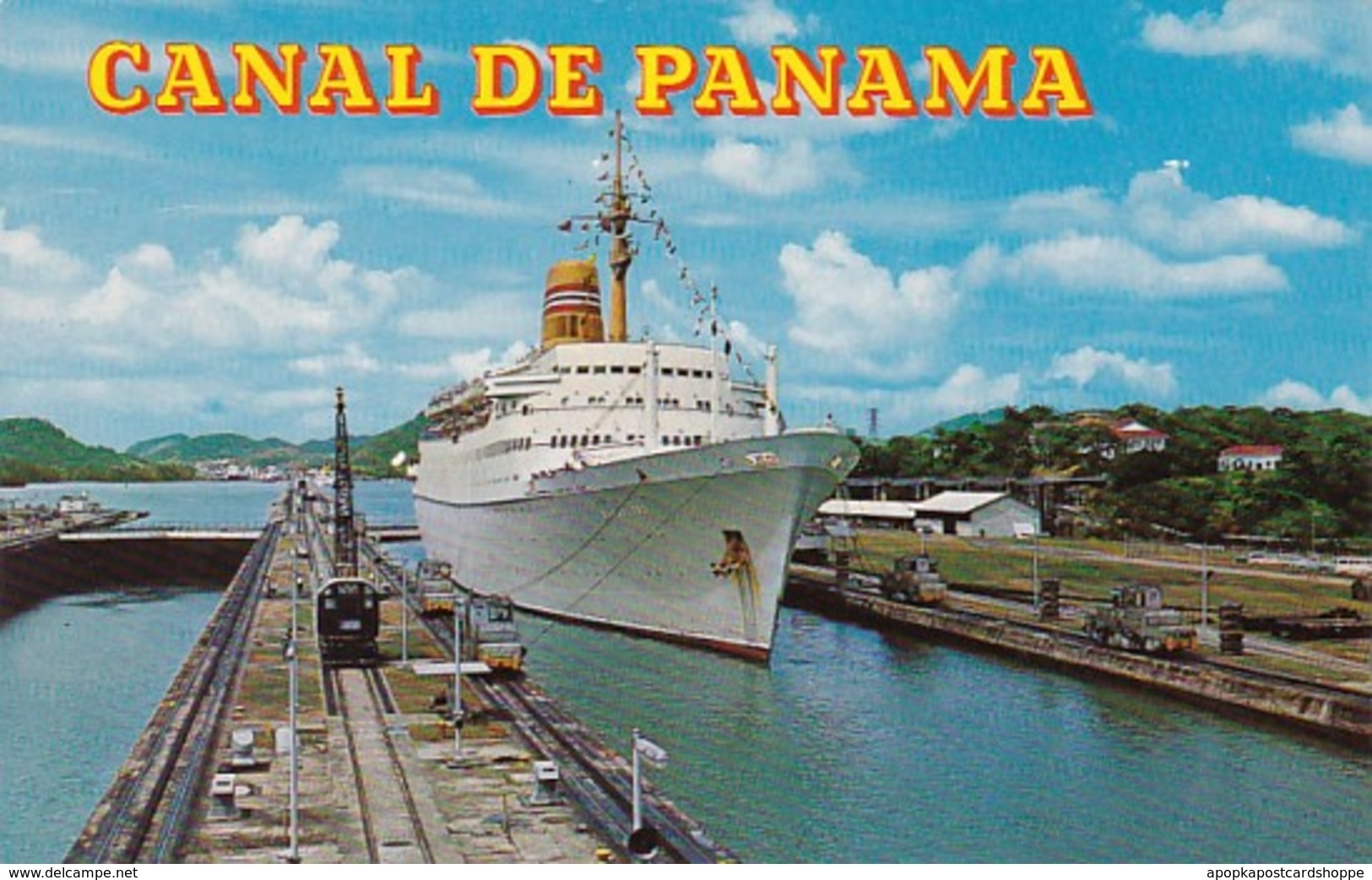 Panama Canal Large Tourist Liner Passing Through Miraflores Locks - Panama