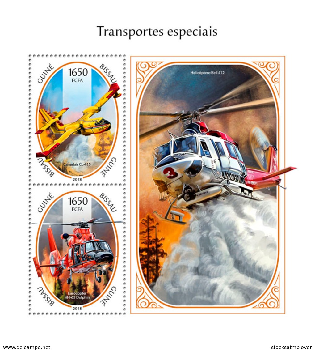 Guinea Bissau  2018  Special Transport  Cars Airplanes S201811 - Guinea-Bissau