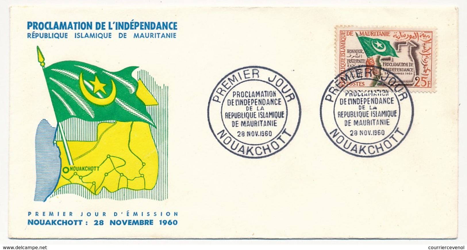 MAURITANIE => Enveloppe FDC => Proclamation De L'Indépendance - 28 Nov 1960 - Nouakchott - Mauritania (1960-...)