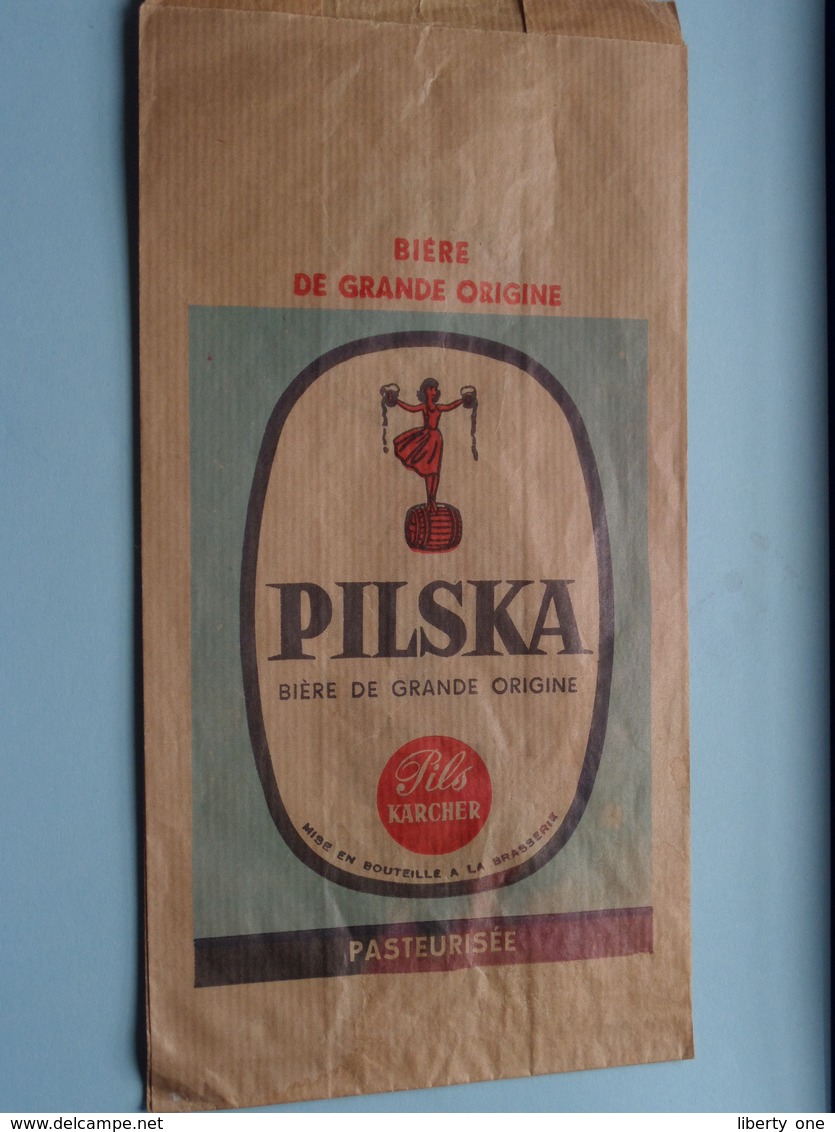 Sac Papier KARCHER Bière - Bock / Karcher Paris / Bière De Grande Origine " PILSKA " ( Voir Photo Svp ) - Andere & Zonder Classificatie