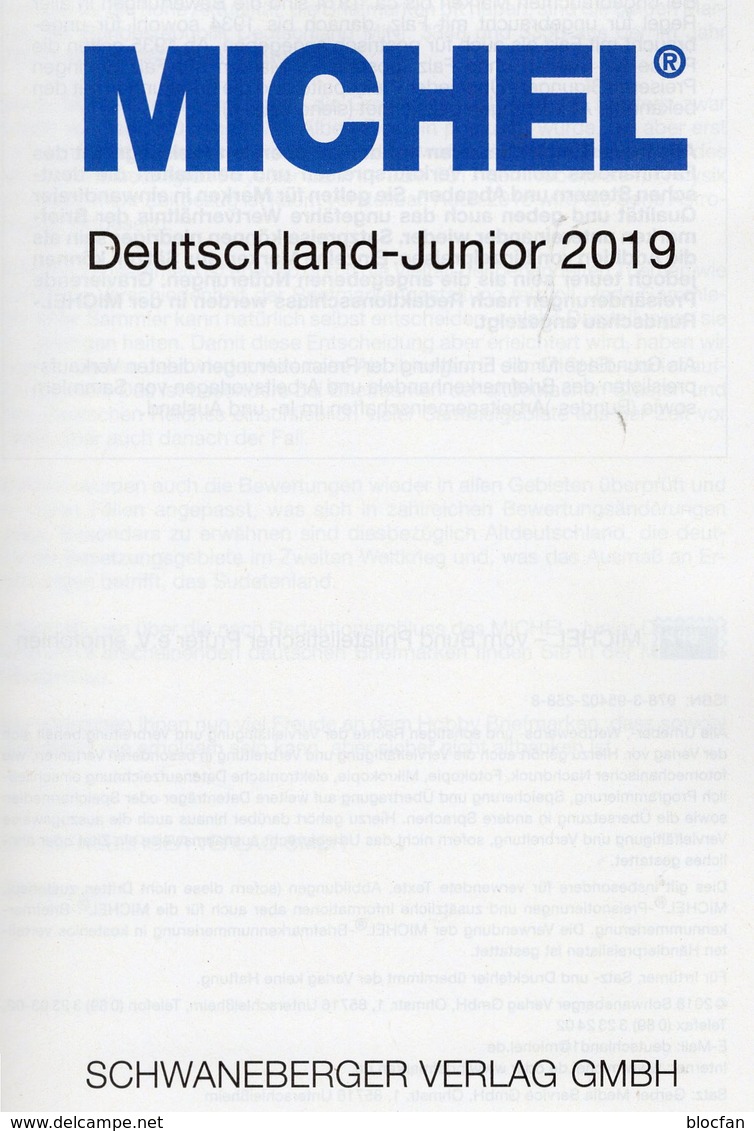 Briefmarken MlCHEL Junior 2019 Neu 10€ Deutschland DR 3.Reich Danzig Saar Berlin SBZ DDR AM BRD ISBN 97839540222588 - Savoir